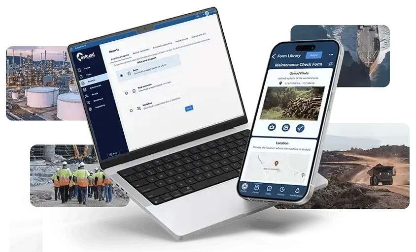 eSkuad app on laptop and phone